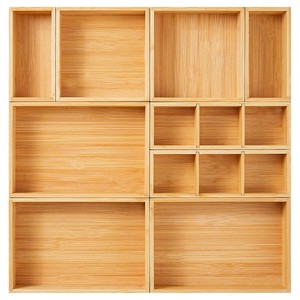 Wholesale Bamboo Modular <b>Desk</b> Organizer System - Eco-Friendly Stackable Boxes - Product Image 1