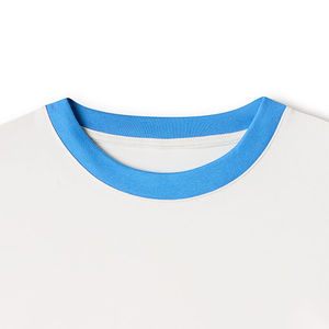 Camiseta Urbana con Bloques de Color, Diseño en Contraste, Cuello Redondo, Casual, 100% Algodón, Impresión Digital, Camiseta Lisa - Product Image 5