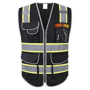 Chaleco de Seguridad Reflectante de Alta Visibilidad, Impermeable, ANSI CLASE 2, con Cremallera, Logotipo Personalizado, Bolsillos de Poliéster para Construcción, Venta al Por Mayor - Product Image 4