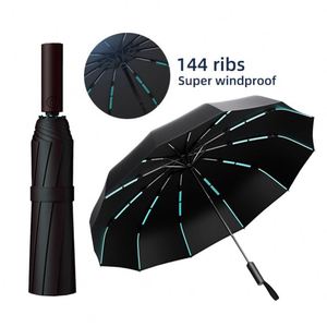 Wholesale Custom High Quality Pongee 144 Ribs <b>Windproof</b> UV Protection Fully-Automatic Travel <b>Umbrella</b> - Product Image 1