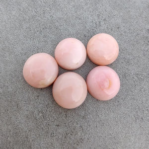 Opale rose de qualité AAA+ à dos plat, pierre précieuse calibrée |   Pierre cabochon ronde en vrac pour bijoux, tailles personnalisées disponibles - Product Image 4