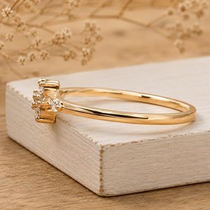 Classic Round Brilliant Cut Diamond <b>Floral</b> Cluster Ring Lab Grown 10k 14k 18k Solid Gold Wedding Surprise Gift For Lover - Product Image 4