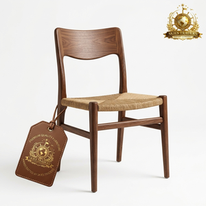 Luxury Solid Walnut Leather Padded Armchair <b>Mid</b> <b>Century</b> <b>Modern</b> <b>Dining</b> <b>Chair</b> Ergonomic Office Desk Accent <b>Chair</b> Wholesale - Product Image 5