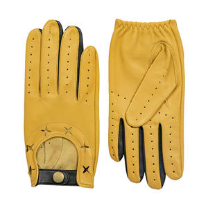 Leather Waterproof Driving <b>Gloves</b> with Perforated Design Adjustable Wrist Strap Unisex Breathable Full Finger for All Seasons - Product Image 4