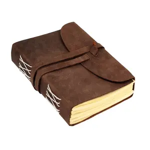 装饰日记皮革日记与雕刻旅程棕色7x5英寸