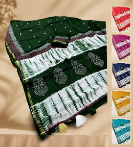 Saris en coton indien en gros, fournisseur de saris à imprimé Shibori vert, vêtements ethniques décontractés pour femmes, pack de saris de Jaipur - Product Image 4