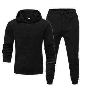 Unisex Hooded Tracksuit Full Sleeve Solid Color Casual Jogging Set Comfortable Gym Workout Jacket and Trousers - Product Image 2