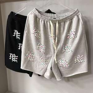 Men Sporty Solid Drawstring Breathable Spandex <b>String</b> Shorts Gray <b>Black</b> Mid Waist - Product Image 1