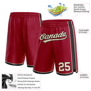 <b>Customized</b> Sports Team Shorts 100% Polyester Mesh Sublimated Club Name Training Basketball Athletic Shorts for Teamwear - Product Image 5