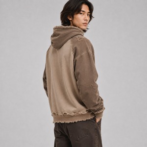 เสื้อฮู้ดดี้ผู้ชายสไตล์ดิสเทรส ผ้าเนื้อนุ่ม ดีไซน์ทันสมัย สวมใส่สบาย ตะเข็บทนทาน และมีเสน่ห์แบบสตรีทแวร์สมัยใหม่ - Product Image 5