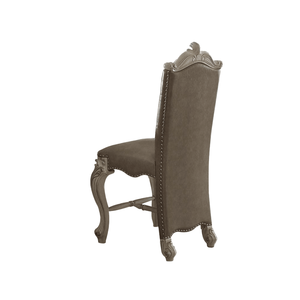 Set di 2 sedie da pranzo imbottite marroni e bianco osso, altezza bancone - Product Image 1