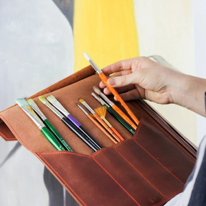 Premium quality leather <b>tool</b> <b>roll</b> organizer bags wholesale custom OEM supplier export portable storage for sale - Product Image 4