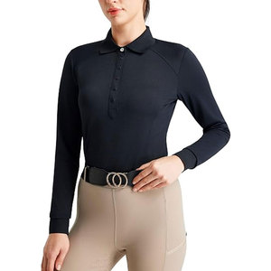 <b>Womens</b> Sports Equestrian <b>Long</b> <b>Sleeve</b> Slim Fit <b>Polo</b> <b>Shirts</b> Horse Riding UPF 50+ Sun Protection Quick Dry Moisture-Wicking - Product Image 6