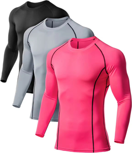 เสื้อแรชการ์ดแขนยาวสำหรับผู้ชาย พิมพ์ลายแบบ Heat-Transfer สีตัดต่อ ป้องกันรังสียูวี ระบายอากาศได้ดี แห้งเร็ว ต้านเชื้อแบคทีเรีย เป็นมิตรกับสิ่งแวดล้อม - Product Image 1