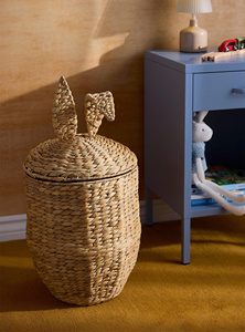 Panier pour bébé en rotin vintage avec couvercle, panier de rangement tissé à la main, panier décoratif pour jouets, chambre d'enfant, Montessori - Product Image 4