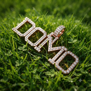 Pendentif personnalisé en or rose massif 10K avec diamant Moissanite, style Hip Hop, breloques lettres en blocs glacés, colliers bijoux, idées cadeaux - Product Image 3