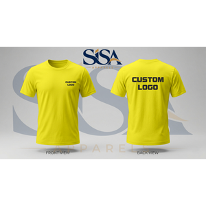 T-shirt de sport jaune personnalisé pour homme, 5 % élasthanne, tissu 180 g, tailles XS à 2XL, vêtements de sport fabriqués - Product Image 1