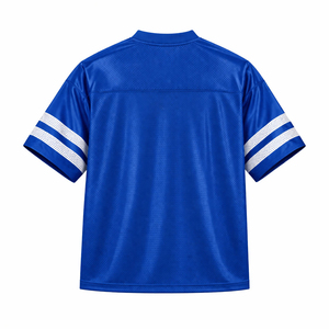 Men's <b>Blue</b> V-Neck Football Jersey With Number 35 <b>Mesh</b> Breathable Short Sleeve Sportswear Regular Fit Adult Apparel - Product Image 2