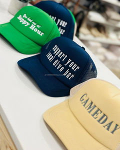 Casquette de camionneur brodée à 5 panneaux avec logo personnalisé Casquette en denim éponge 3D style de rue Jersey à mailles en mousse Style Hip Hop pour l'extérieur - Product Image 3