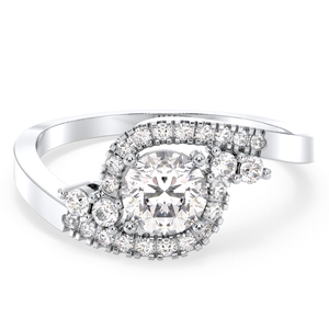 Anillo Halo REYES de Lujo en Plata de Ley 925 Chapado en Oro Amarillo con Moissanita de 1.05Ct para Mujer, Regalo de Boda o Compromiso, Joyería - Product Image 1