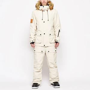 Combinaison de ski unisexe imperméable, veste softshell pour ski de fond, coupe-vent, à capuche, respirante, avec isolation en polaire, fermeture éclair intégrale - Product Image 1