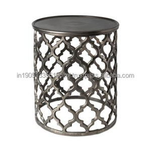 Tabouret de salon personnalisé ou Tables basses pour la maison et meubles de jardin pour la maison et la décoration Tabouret en aluminium peint en blanc - Product Image 2