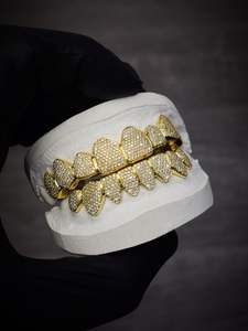 Grillz de Alta Gama con Molde Personalizado, Diamantes Moissanita VVS, Plata de Ley 925, Joyería Dental Hip Hop Iced Out Brillante, Venta al por Mayor - Product Image 2