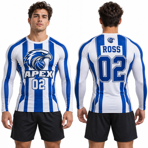 Soccer Compression Shirt Custom Player <b>Name</b> Stretch Training Base Layer Wholesale Supplier Private <b>Label</b> Fitness Workout Comfort - Product Image 2