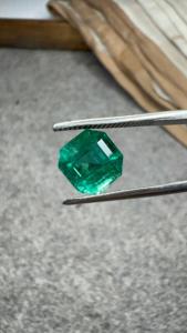 Jai Narayan <b>Gems</b> 2.31 Ct Natural Zambian Emerald Octagon Cut Loose Green Gemstone Color Play/<b>Fire</b> 7.60x7.60mm Ring Pendant Fine - Product Image 4