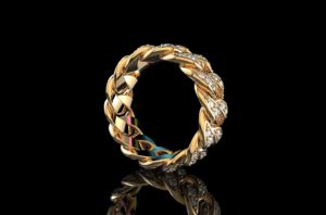 Bague unisexe de luxe en or avec diamant de laboratoire, style Cuban Link, Hip Hop, pour fiançailles ou alliance personnalisée, sertie de diamants, certifiée IGI - Product Image 4