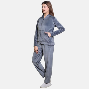 Premium <b>Women</b> <b>Velour</b> Athleisure Set Fitted Zip Jacket Bootcut Pants Chic Casual Streetwear Winter <b>Tracksuit</b> Outfit - Product Image 6