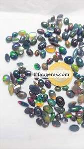 Magnifique Opale Noire Éthiopienne de Qualité Supérieure, Pierre Précieuse Naturelle Multi-Feu, Formes Mixtes, Cabochon, pour la Fabrication de Bijoux - Product Image 3
