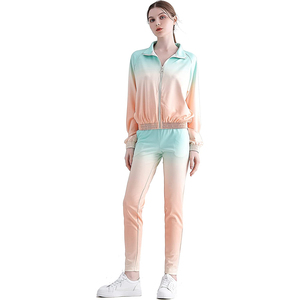 Conjunto Deportivo de Dos Piezas para Mujer, Chaqueta con Cierre y Pantalones Deportivos, Ligero, Cortavientos, Informal, para Entrenamiento - Product Image 1