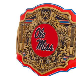 Ceinture de championnat personnalisable Ole Miss avec détails dorés, design Hotty Toddy, ceintures de titre sportives universitaires - Product Image 4