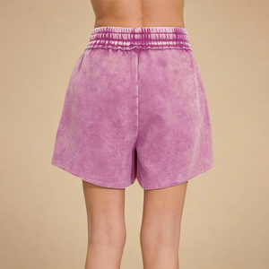 Shorts Tejidos de Cintura Alta para Mujer, Color Sólido, Cierre de Botones, Estilo Casual, Corte Regular, Azul Oscuro, Nuevo Diseño 2026 - Product Image 3