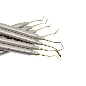Kit de 8 spatules dentaires en résine composite, avec poignée moletée argentée, ensemble d'instruments manuels certifiés CE - Product Image 2