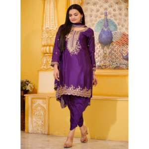 Combinaison élégante de costume Dhoti Belle séquence brodée pour les occasions spéciales Combinaison de fête - Product Image 2