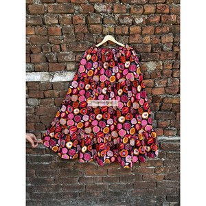 Falda Midi Larga Estilo Boho Gitano con Estampado de Frutas, Falda Maxi 100% Algodón, Falda de Verano para Mujer con Dos Bolsillos Laterales - Product Image 1