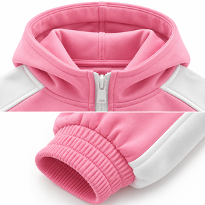Sudadera con Capucha Oversize Unisex Rosa con Cierre de Cremallera, Bolsillos y Logotipo Termotransferible Frontal, Estilo Casual de Invierno, 100% Felpa Francesa - ¡Venta Caliente! - Product Image 6