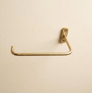 Porte-papier toilette mural minimaliste finition laiton, accessoire de salle de bain moderne, porte-rouleau de papier toilette en laiton élégant, porte-mouchoirs - Product Image 3