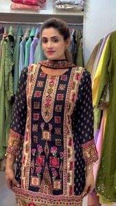 Designer Wear Trending Printed Top With Stone Work Palazzo And Dupatta Set For Women - Product Image 3
