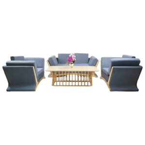 Juego de Sofás de Madera Ecológicos Modernos de Primera Calidad, Impermeables, con Cojines Tapizados para Sala de Estar y Uso en Exteriores - Product Image 1