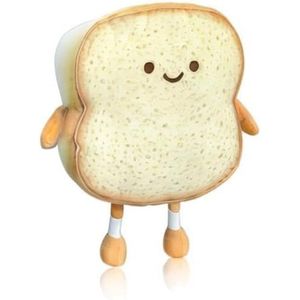 Cuscino Peluche a Forma di Pane Tostato, Morbido Supporto Lombare, Giocattolo Imbottito per Arredamento Casa, Simpatico Simulatore con Espressioni Felici - Product Image 3