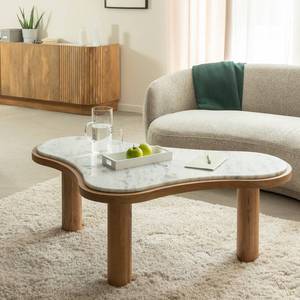 Mesa de centro Vandana Nimbus Optima en madera de mango y mármol - Product Image 1