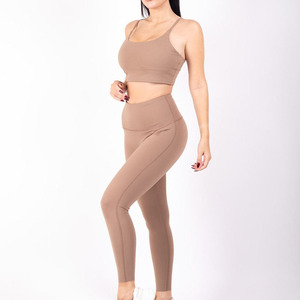 Conjunto de Ropa Deportiva para Yoga al por Mayor, Conjuntos de Fitness para Gimnasio, Ropa de Entrenamiento, Pantalones Largos para Correr y Sujetador Deportivo - Product Image 2