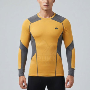 Top Selling <b>Men</b> Compression <b>Shirt</b> Long Sleeve Sportswear Athletic Fit Quick Dry <b>Stretch</b> Eco-Friendly Customizable Workout - Product Image 3