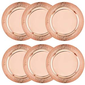 Assiette de service en cuivre finition patinée pour une mise en scène de table traditionnelle, les événements culturels et la décoration de table festive - Product Image 5