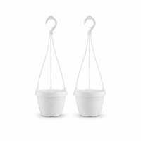 Pot Gantung Tanaman Herbal Putih PP untuk Mint, Thyme, Rosemary, Berkebun Dalam & Luar Ruangan, Grosir