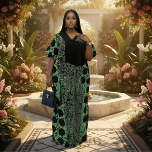 Nouvelle Collection 2026 – Robe Kanga Ethnique Décontractée pour Femme, Style Africain Estival, Imprimée, en Polyester Infroissable, avec Dentelle - Product Image 4