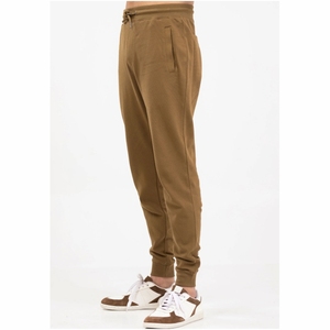 Men's Brown Sweatpants Elastic Waist <b>Drawstring</b> Closure Side Pockets Casual Jogger Pants Autumn Wear - Product Image 1
